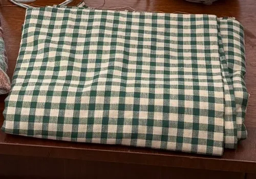 Green & Beige Checkered fabric