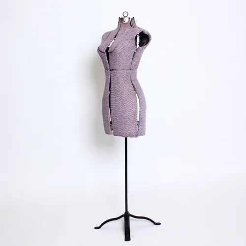 Purple Fabric Vintage Mannequin on Stand