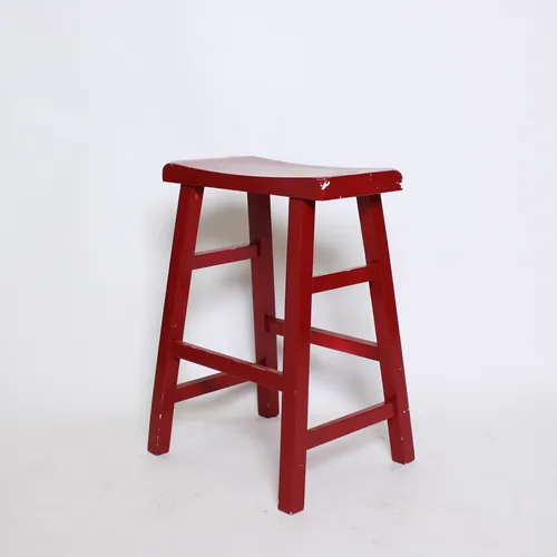 Red Wood Stool