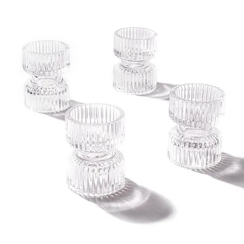Glass Ripple 2 in 1 Candle Holder