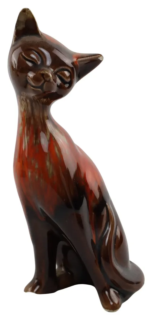 Brown & Orange Ceramic Cat