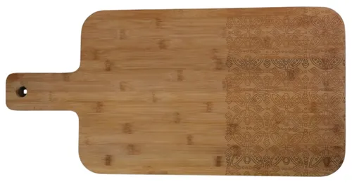 XL Bamboo Patterned Cutting Board With Handle
