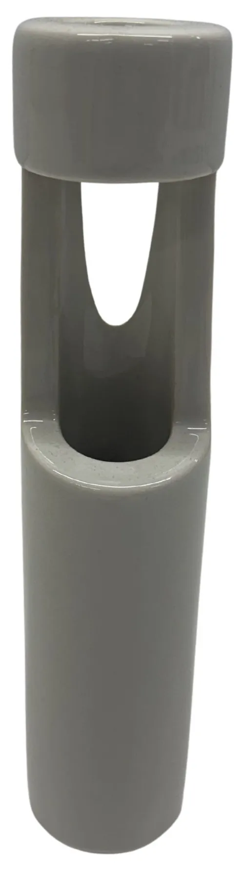 White Ceramic Cylinder Taper Candle Holder - Large