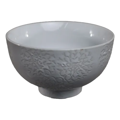 White Embossed Blossoms Small Bowl