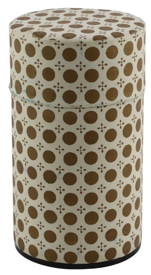 Brown & Cream Pattern On Japanese Paper Tin