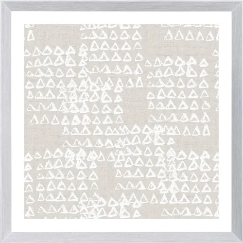 Beige Abstract Motif III On Paper With White Frame