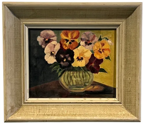Floral Still Life In Wood Frame