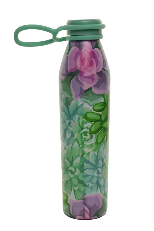 Rainforest Garden Motif Metal Water Bottle