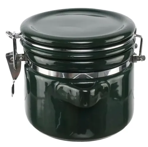 Forest Green Ceramic Canister With Latching Lid - Small