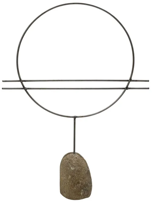 Wire Sculpture On Rock Stand