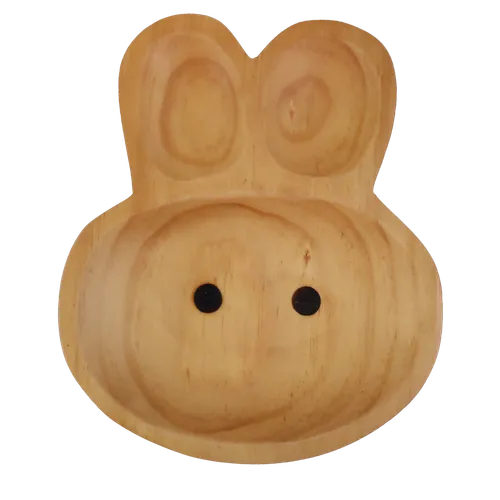Wooden Bunny Kids Plate