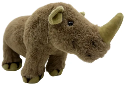 Brown & Green Stuffed Rhino Plush