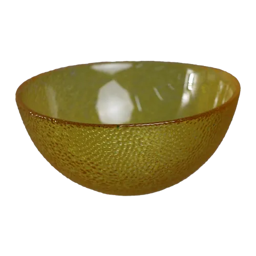 Golden Yellow Pebbled Glass Bowl