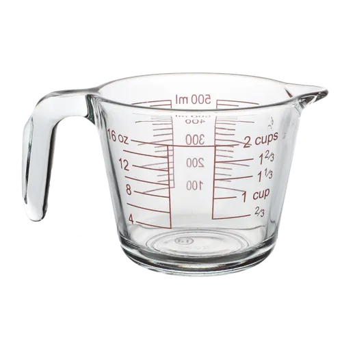 Clear Glass 2 Cup Measuring Cup
