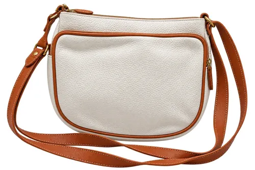 Compact Cream and Tan Crossbody Bag