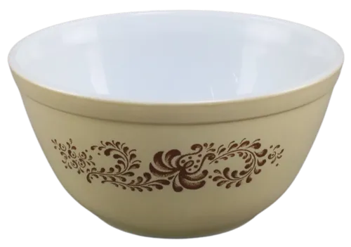 Beige With Brown Pattern Mixing Bowl - Medium