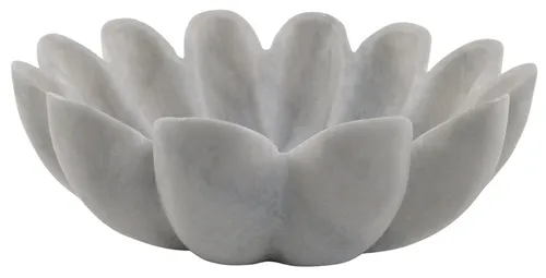 White Marble Ruffle Decorative Bowl