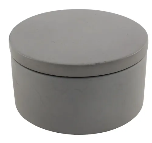 Grey Polished Concrete Round Box With Ld