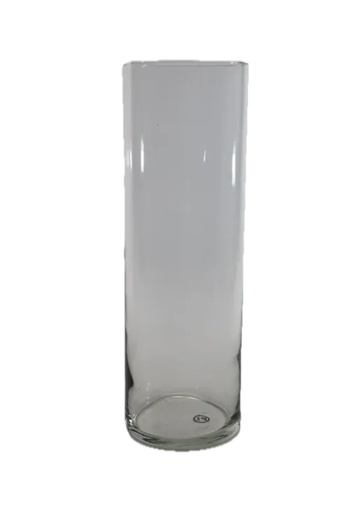 Large Plain Clear Glass Cylinder Vase