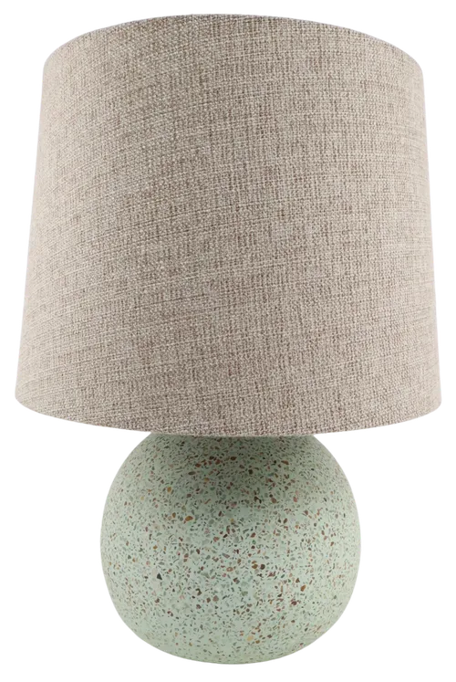 Pistachio Green Terrazzo Table Lamp With Beige Shade