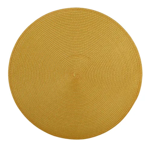 Medallion Yellow Round Braided Placemat