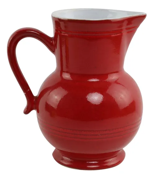Cranberry Red Stoneware Pitcher