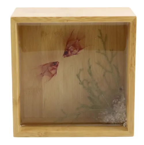 Clear Fish In Resin In Wood Frame