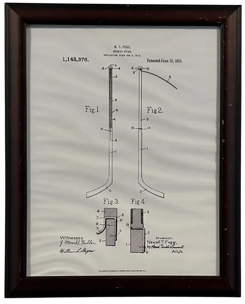 Hockey Stick Schematics In Wood Frame
