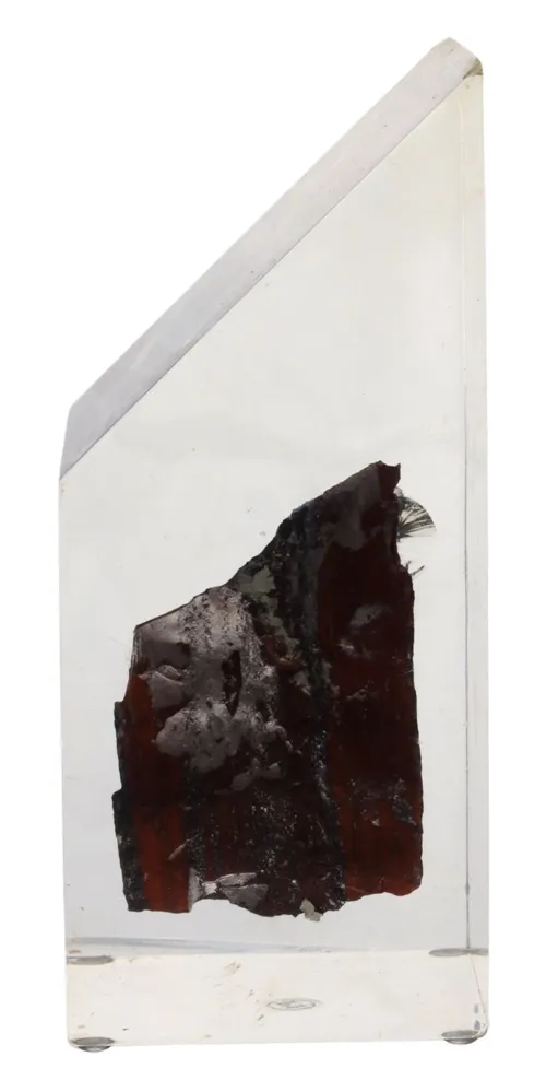 Natural Mahogany Obsidian In Lucite Block