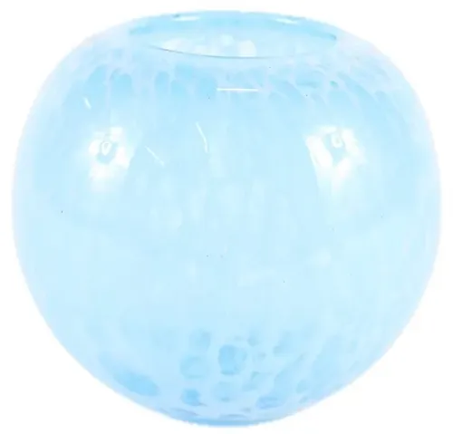 Blue Pebble Clouded Glass Globe Vase