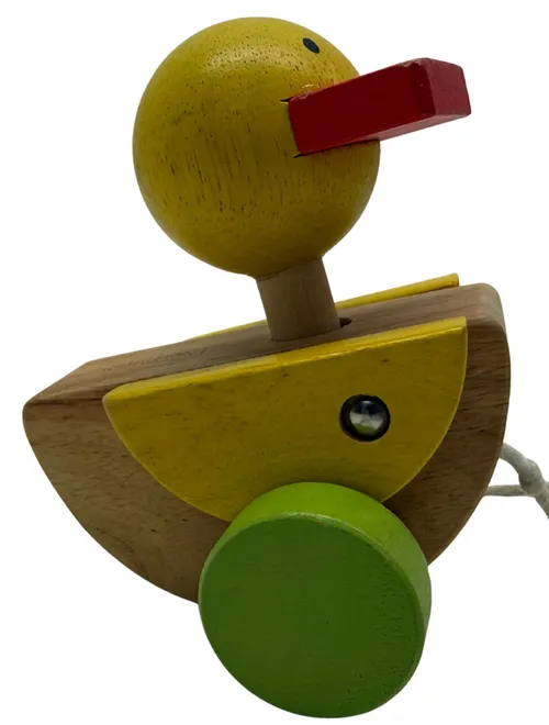 Yellow Wood Duck Pull Along Toy