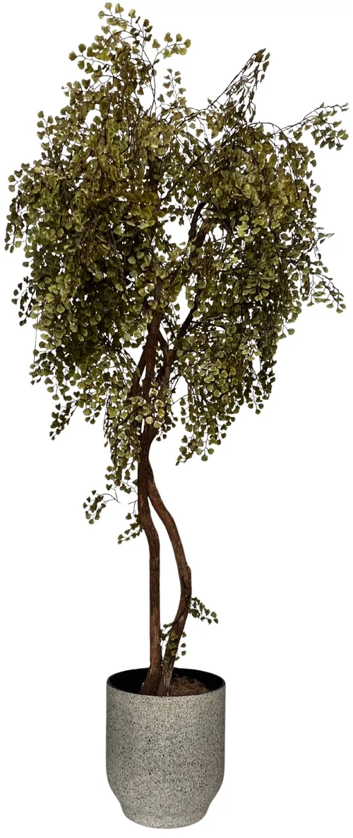 Artificial Star Leaf Tree In Faux Concrete Planter