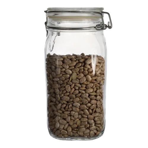 Clear Glass Canister With Dried Beans