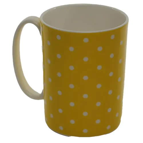Glossy Canary Yellow With White Polka Dot Mug