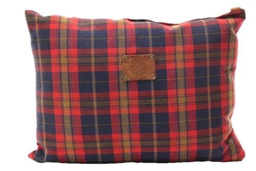 Red & Blue Plaid Tartan Throw Pillow