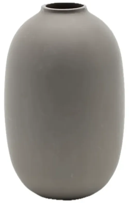 Matte Taupe Glass Bullet Vase