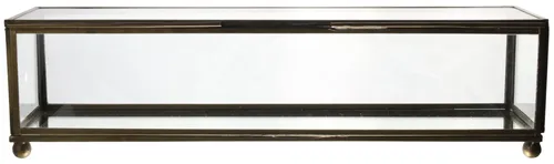Clear Glass Display Box With Brass Feet