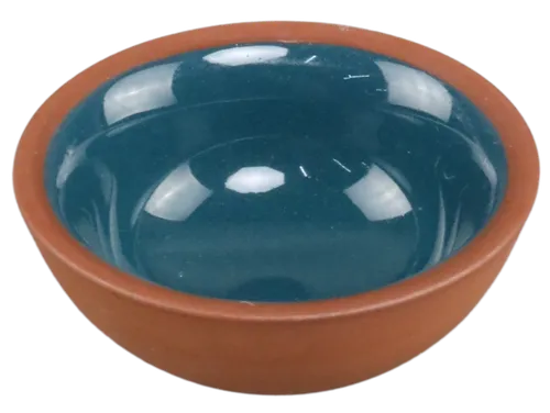 Terracotta Pinch Bowl With Teal Interior