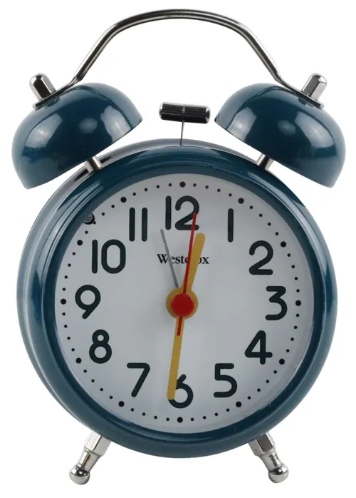 Agave Blue Twin Bell Alarm Clock