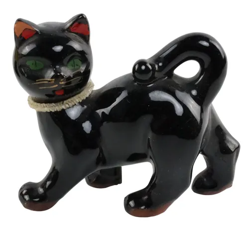 Vintage Ceramic Walking Black Cat 