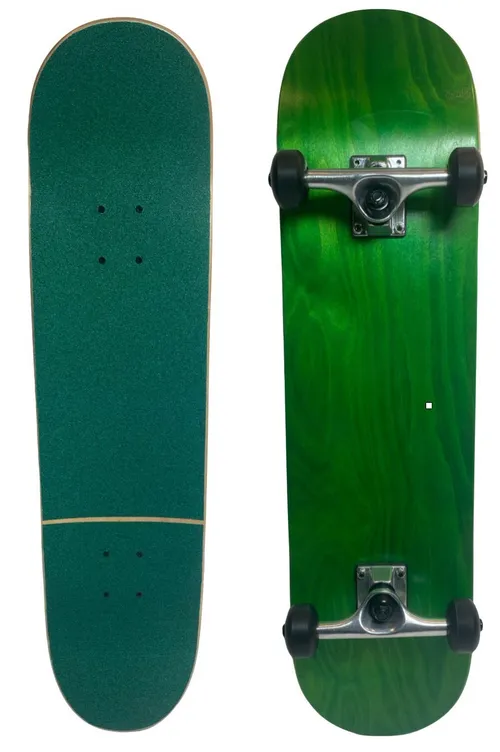 Dark Green Skateboard With Green Grip Tape