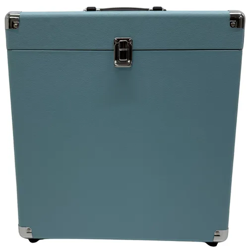 Light Blue Vinyl Record Storage Case With Handle