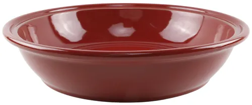 Red Round Stoneware Serving Bowl