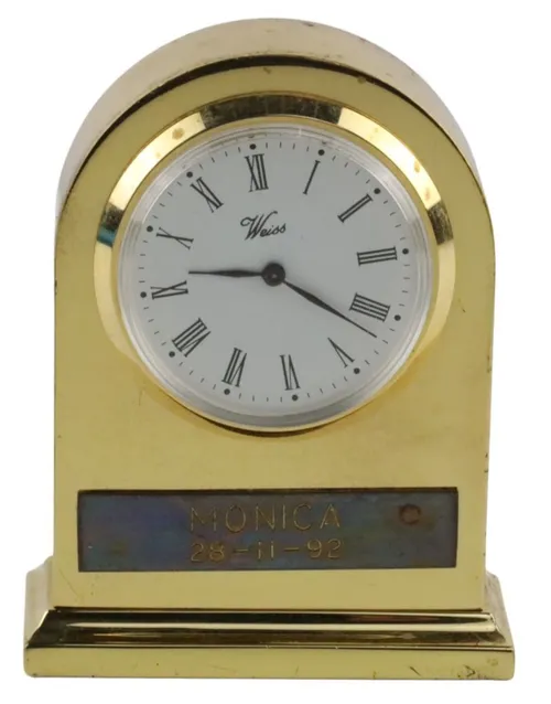 Brass Tombstone Desk Clock