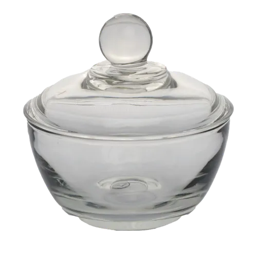 Clear Glass Sugar Bowl With Lid