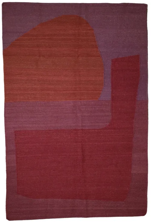 Burgundy & Rust Woven Area Rug 5'2
