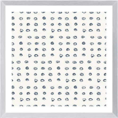 Blue Abstract Motif On Paper With White Frame