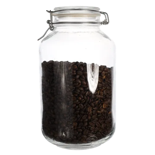 Large Glass Canister With Coffee Beans
