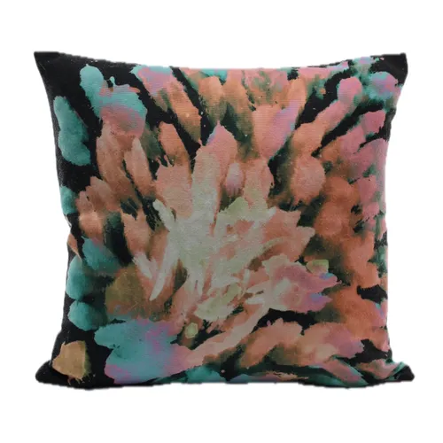 Rose Gold Peach Flower Throw Pillow