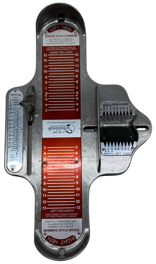 Red & Aluminum Foot Measuring Device